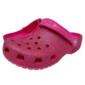 Crocs Pink Glitter Clogs